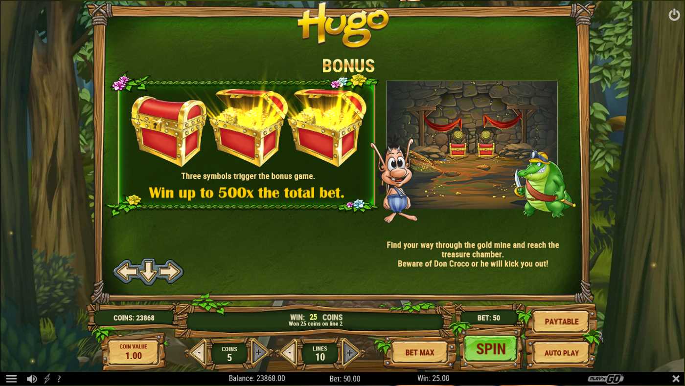 hugo spielautomat bonus