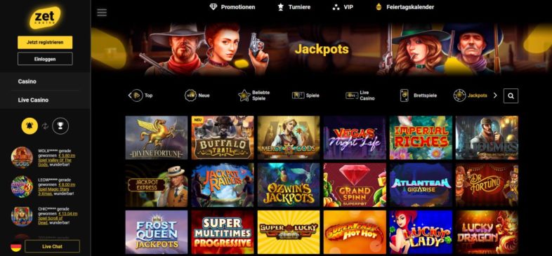 zet casino Jackpot