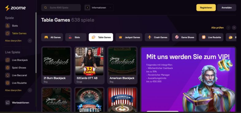 zoome casino live