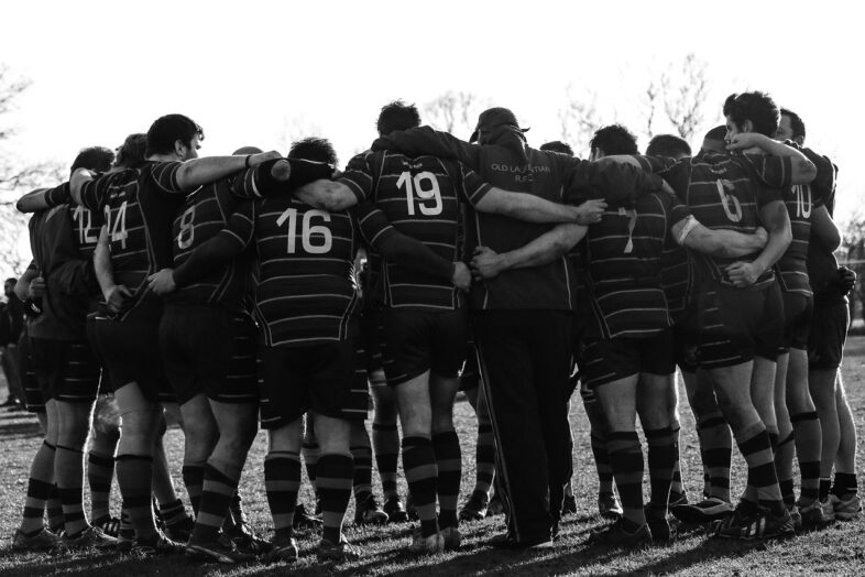 Die Mannschaft beim Rugby